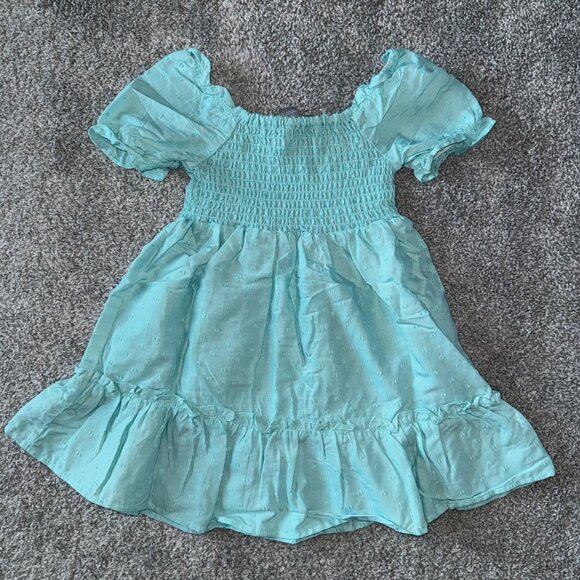 Toddler Girl Size 3T Mint Tea Smocked Ruffle Dress, New with Tags, NWT - Picture 6 of 6